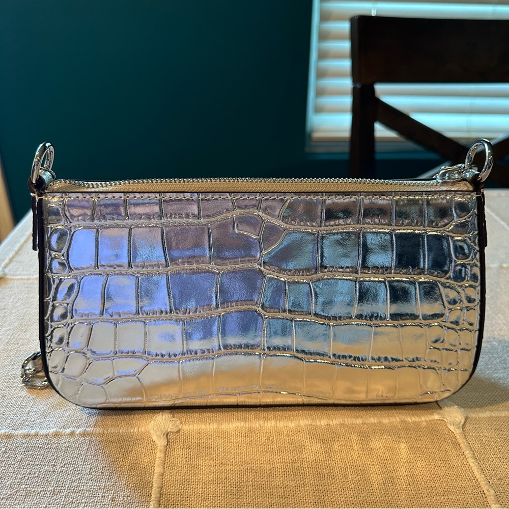 NWT Michael Kors Empire Metallic Crocodile Embossed Leather Chain Link Bag $258 - Picture 4 of 6